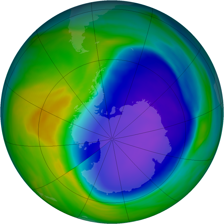Antarctic ozone map for 24 October 2006